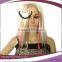 cheap long straight wholesale blond wig with pink highlight