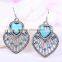 wholesale fashion vintage resin acrylic kallaite two heart clip cheap chinese earring sets