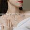 Women Accessories Circle Pearl Charm Pendant Simple Box Chain 925 Silver Necklace