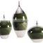 High Temperature Deep Green Mirror Reflections Glossy Glazed Porcelain Vase