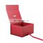 Hard cardboard Christmas gift red packaging boxes with fixed ribbon