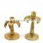 Hot Selling Modern Lucky Large Ornamental Palm Tree Shape Gold Candleholder