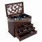 6 Layers Jewelry Storage Box Large Jewelry Organizer Wooden Case with 5 Drawers Dark