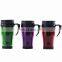 Custom Double Wall 420ml Plastic Reusable Coffee Cups Travel With Lid