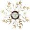 leaf design metal clock