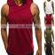 Top Quality Gym Men Hooded tank top Summer Casual Patchwork Sleeveless Vest Top fitness men stringer muscle shirt