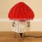 Unique Rattan Mushroom Table Lamp, Best Price Small Colorful Lampshade Decorative Kid's Room Vietnam Manufacturer