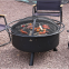 steel round fire pit with star looking