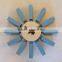 Modern flower design wall clock Blue Blcok Clock