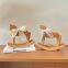 Retro rural style wooden rocking horse
