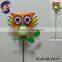 metal colorful garden decor glow in dark owl stakes