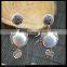 LFD-023E Wholesale Natural Pearl Dangle Earring, With Pave Crystal Rhinestone Charm Jewelry Druzy Earrings