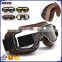 BJ-GT-011 Top Quality Wholesale Adult Coffee Leather Vintage Goggles Motorbike Eyeglass