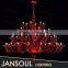 China supplier Jansoul Lighting interior wedding decoration murano glass chandelier large red crystal chandeliers