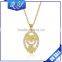 Fashion long chain necklace jewelry 3 color design charming zircon pendant necklace made in china