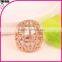 Valentine's Day Gift Elegant Gold Plated Rhinestone Women Engagement Ring