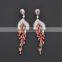 Costume Jewelry Fashion Ruby Tassel Earrings