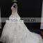 Silver lace with beading belt two straps ball gown wedding dress