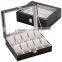 several slots leather watch winder box
