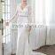 Best Quality elegant sexy long train illusion sleeve lace gown children long wedding dress