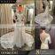 china  supplier chinese brocade robe plunging strap detachable beaded white bridal dre