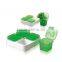 Frozen Sauce Storage Plastic Containers in Holder, Set of 4, White/ Red