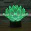 3D Optical Night Light Lotus 7 RGB Light Colors 10 LEDs AA Battery or DC 5V Mixed Lot