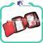 Red first aid medical bag with clear pvc pocket
