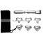 6PCS Heart-shaped Stainless Steel Whiskey Chilling Ice Stones W Tongs