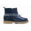 Stylish genuine leather elastic navy color slip on children desert winter boot