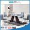 TB modern retangle stainless steel 12mm tempered glass dining table