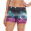 Brand clothes supplier gym wear stretchy all over sublimation print women fit yoga shorts