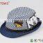 Custom Striped Children Kids Baby Boy FAshion Jazz Fedora Straw Hat With Leather Belt