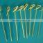 Eco-friendly Fruit Dessert Picks Bamboo Knotted Skewers for Wholesale