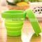 silicone collapsible cup with lid, portable travel folding water cup,silicone cup customized