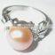 18K gold inlaid pearl ring lady gift orange pearl Tahitian Pearl Ring