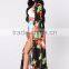 Kimono Duster Cardigan Top Open Front Bell Sleeves Floral Printed Mesh Duster For Women