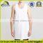 Custom 100% Cotton White Color Men Long Tank Top