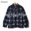 wholesale custom design hooded men fleece plaids jacket