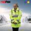 high visibility children winter coat with concealed hood