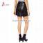 Womens Sexy Asymmetrical Zipper PU Leather Mini Skirt, Black Short Leather Skirt