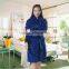 Navy color women fleece sexy night wear dress