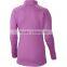 100% polyester heavyweight underwear ladies 1/2 zip training long sleeved shirt