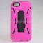 Double Layer Hybrid Robot Plastic+Silicon Stand Case For iPhone 5C