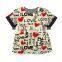 The latest style heart to heart with the heart of the small girls cotton short sleeve wholesale