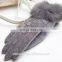 2015 Fashionable Lace Wool Gloves Soild Color Ladies Fur Lace Woollen Gloves