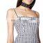 Fancy Gingham Print Clothing New Women Dress Model