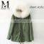 2016 Newest Fashion Winter Outwear Real Rex Rabbit Fur Lining Popular Rabbit Fur Coat Girls