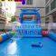 Summer Bright Color Inflatable Water Park Slide With Swimming Pool