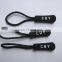 Two sided luggage locking plastic zipper slider with embossed logo